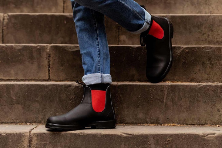 Women's Leather Boots 508 Black/Red Fashion Blundstone