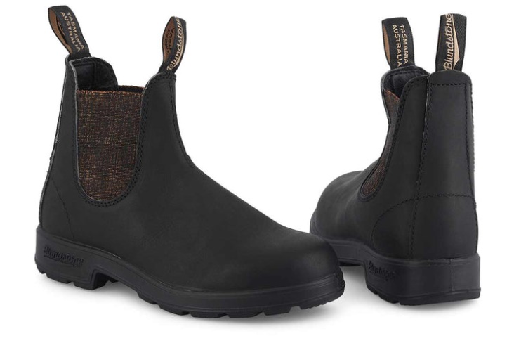 Fashion Blundstone Men's Leather Boots 1924 Black/Bronze Glitter