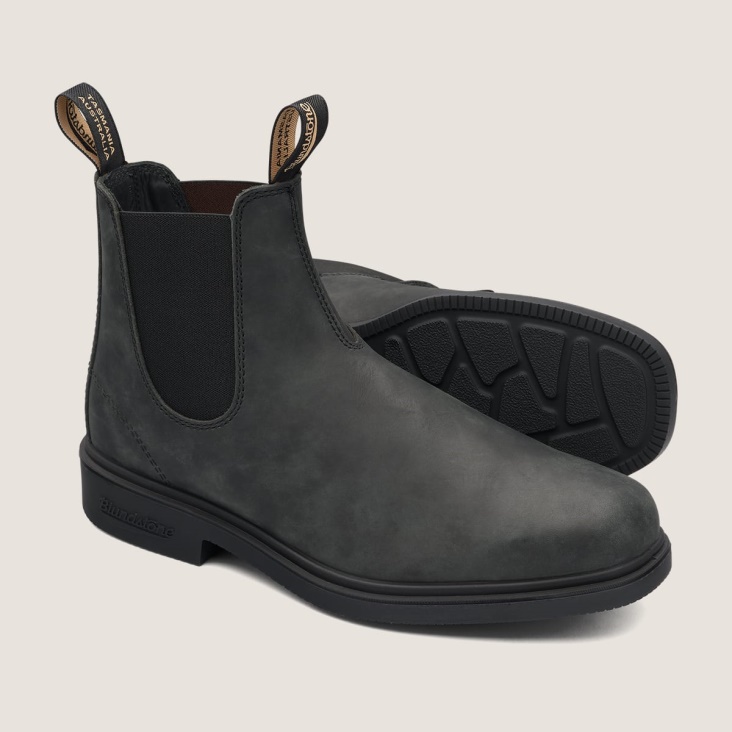 Men's Dress Chelsea Boots Rustic Black Fashion Blundstone
