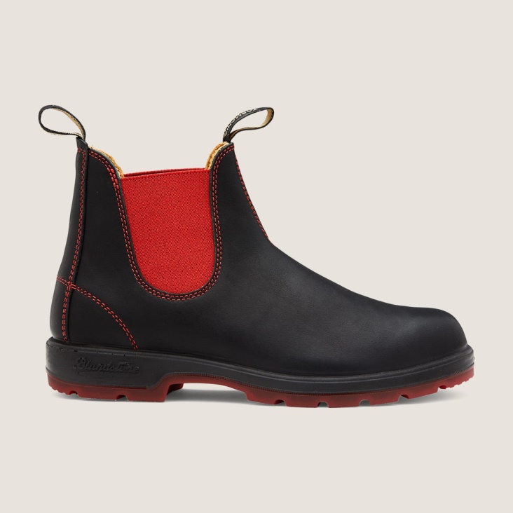 Men's Classics Chelsea Boots Black/Red Fashion Blundstone