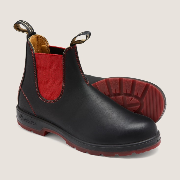Men's Classics Chelsea Boots Black/Red Fashion Blundstone