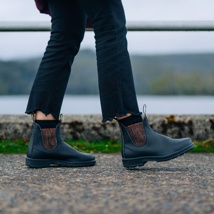 Fashion Blundstone Women's Originals Chelsea Boots Black/Gold Glitter