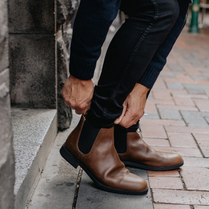 Men's Fashion Blundstone Dress Ankle Boots Chestnut