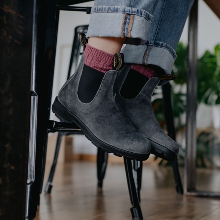 Women's Originals Chelsea Boots Steel Grey Suede Fashion Blundstone