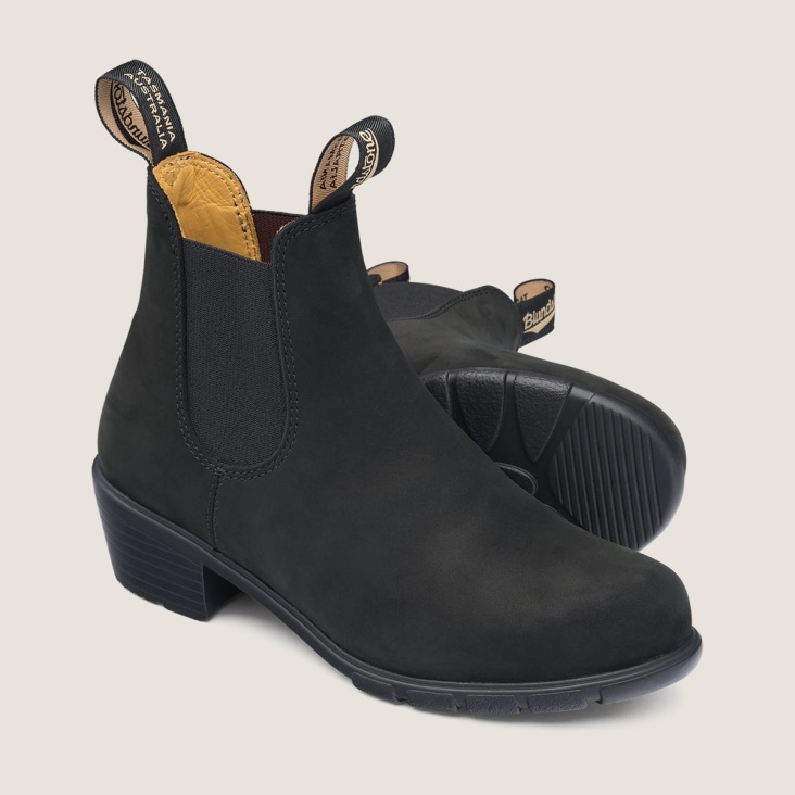 Women's Series Heeled Boots Black Nubuck Fashion Blundstone
