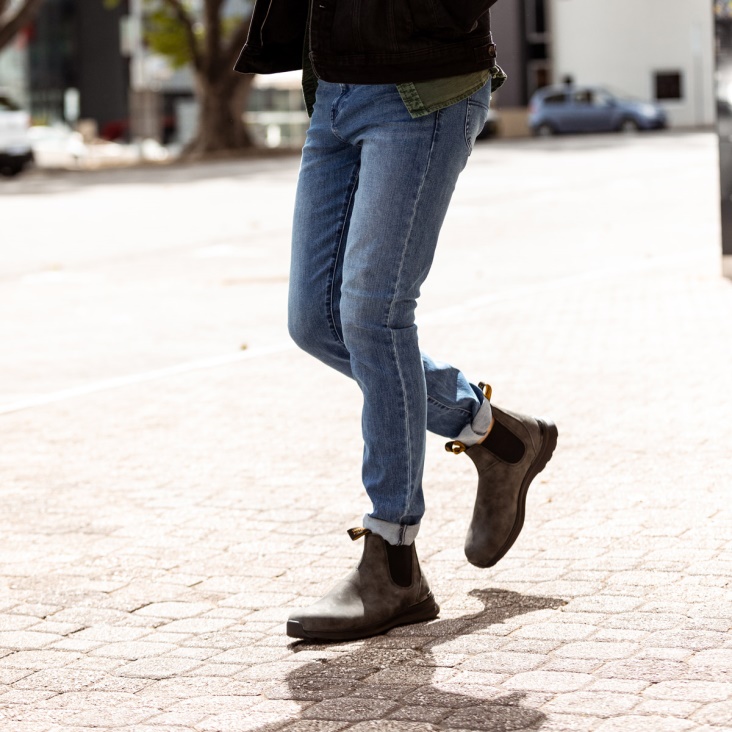 Men's Active Chelsea Boots Rustic Black Fashion Blundstone