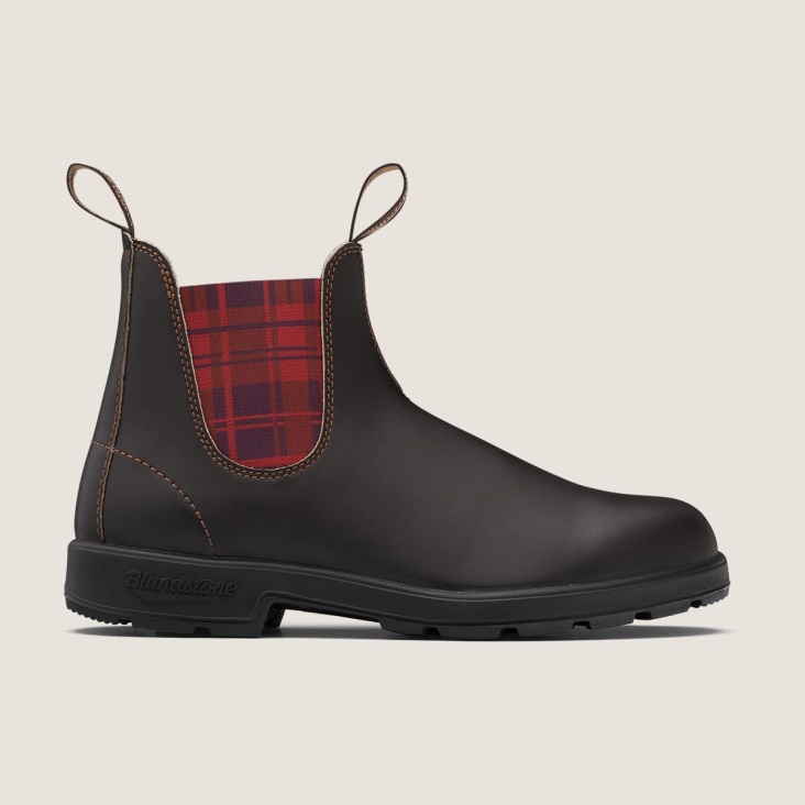 Fashion Blundstone Women's Originals Chelsea Boots Stout Brown/Burgundy Tartan