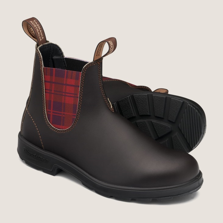Fashion Blundstone Women's Originals Chelsea Boots Stout Brown/Burgundy Tartan
