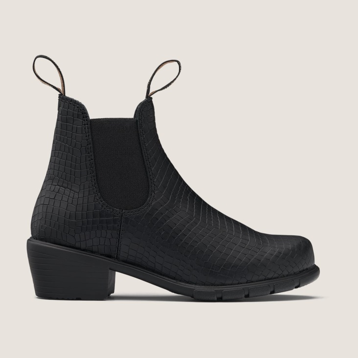 Fashion Blundstone Women's Series Heeled Boots Black Crocodile