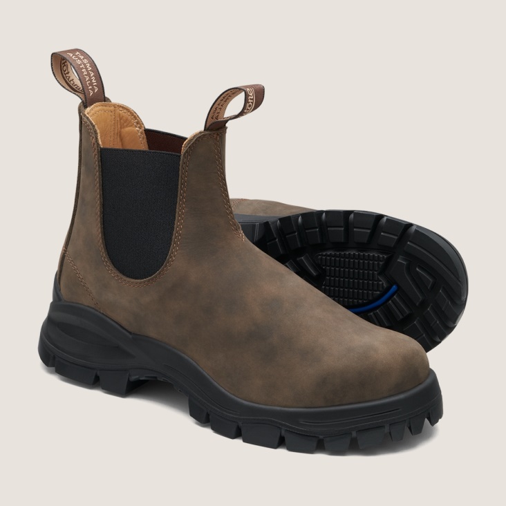 Men's Lug Chelsea Boots Rustic Brown Fashion Blundstone