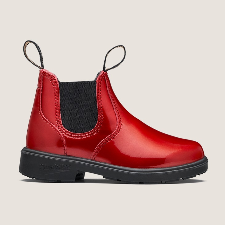 Fashion Blundstone Kids' Series Chelsea Boots Patent Red