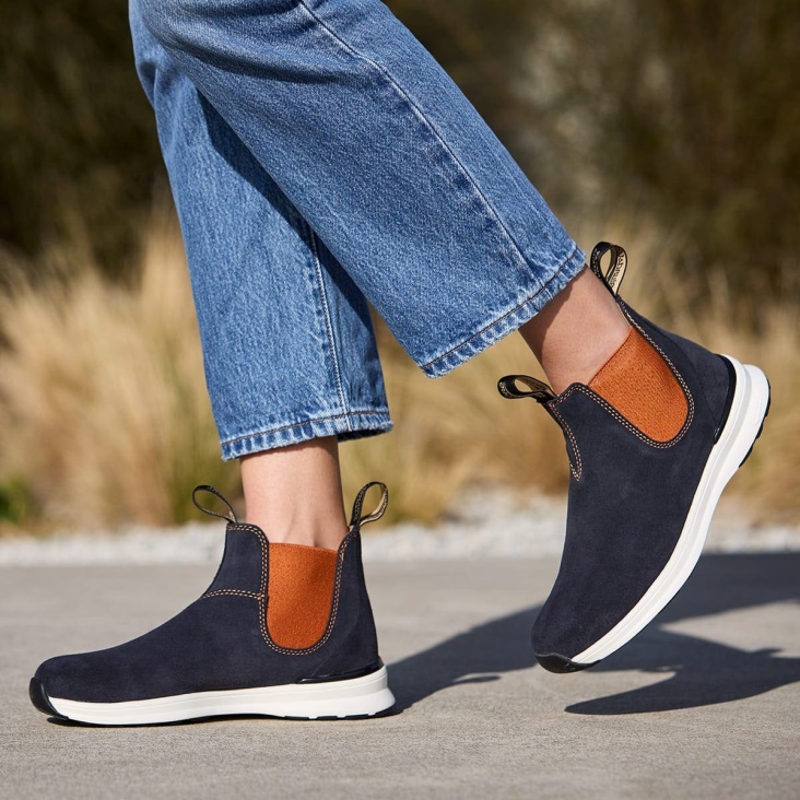 Women's Active Chelsea Boots Navy/Orange Fashion Blundstone
