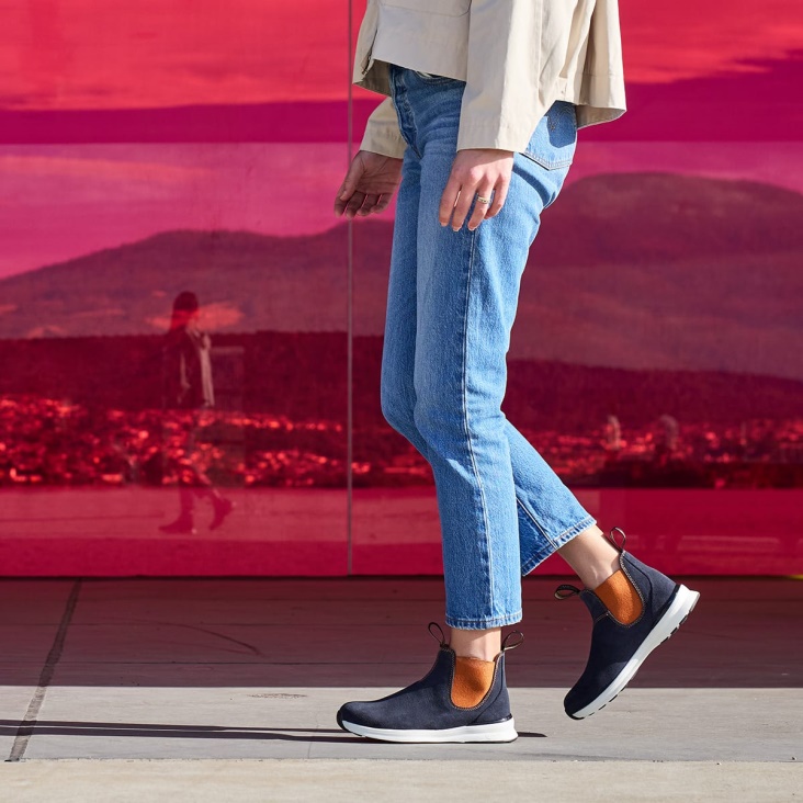 Women's Active Chelsea Boots Navy/Orange Fashion Blundstone