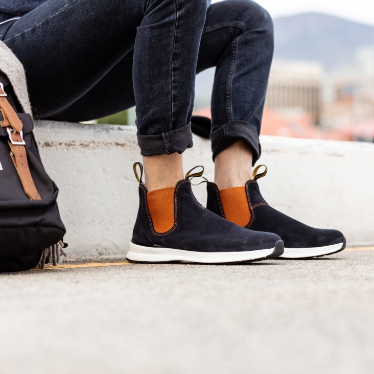 Fashion Blundstone Men's Active Chelsea Boots Navy/Orange