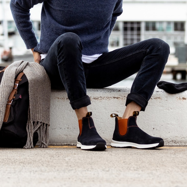 Fashion Blundstone Men's Active Chelsea Boots Navy/Orange